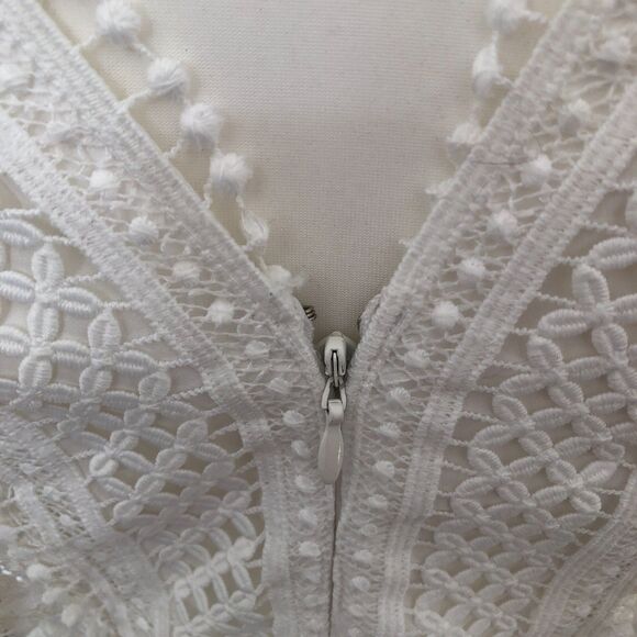 Eliza J $188 V-Neck Lace Flounce‎ Sleeve Cocktail Party Wedding Guest Dress 6 - Picture 11 of 16